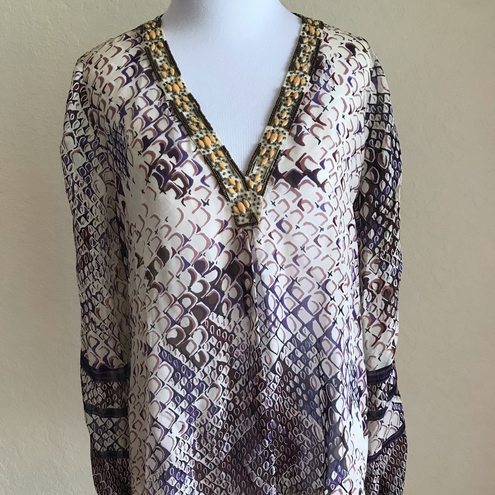 **new w tags** Hale Bob 100% Silk blouse. Size S